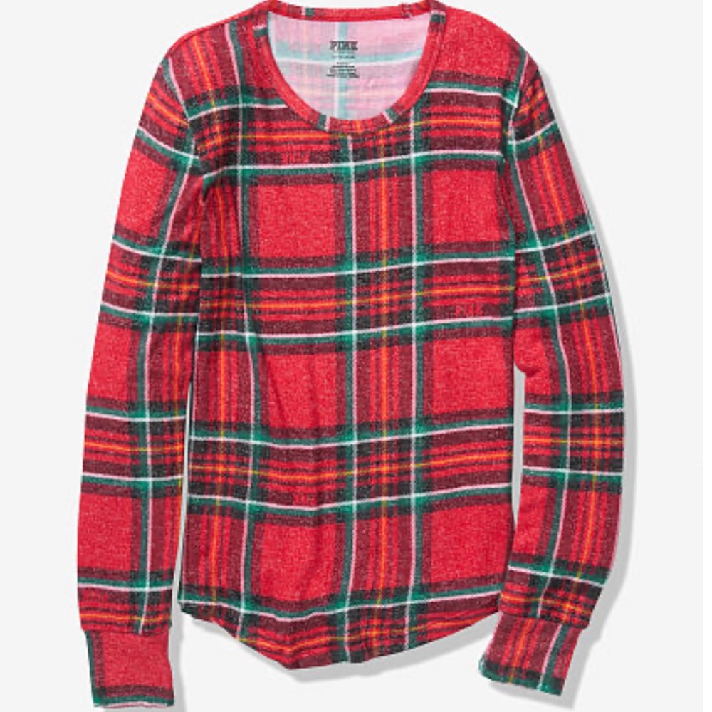 VS PINK Cozy Long Sleeve Sleep Tee